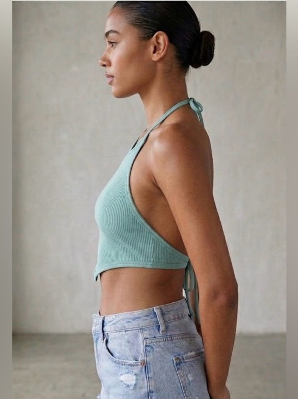Urban Outfitters Out from Under Teal Halter Top XS-S Beachy Vacation Festival - Picture 3 of 10